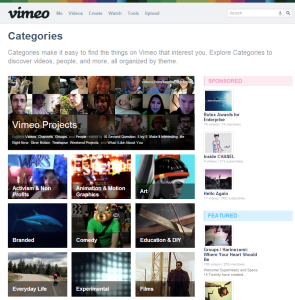 Vimeo Categories Page