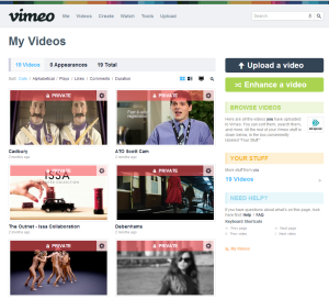 Vimeo profile page