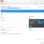 YouTube video settings page