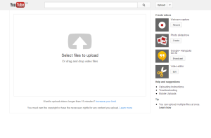 YouTube Upload Page