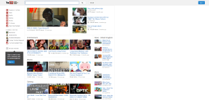 YouTube home screen videos