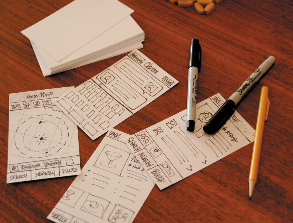 paper prototype of a website design